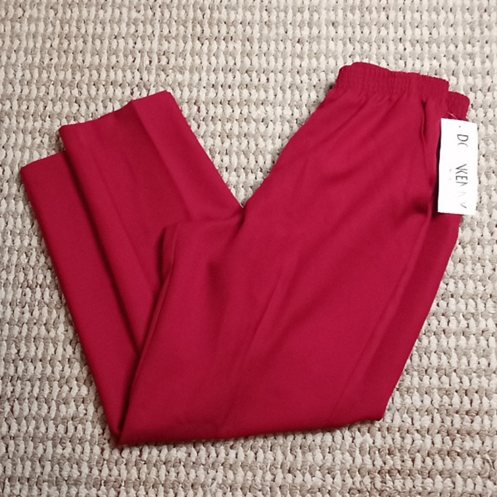 Donnkenny Slacks Red 16 W Work Pants Pockets